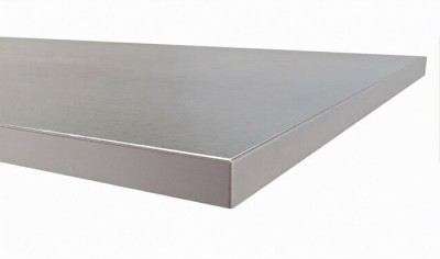 Столешница из фанеры толщиной 30 мм + чехол из нержавеющей стали 1 мм (ширина 2400 мм) N31